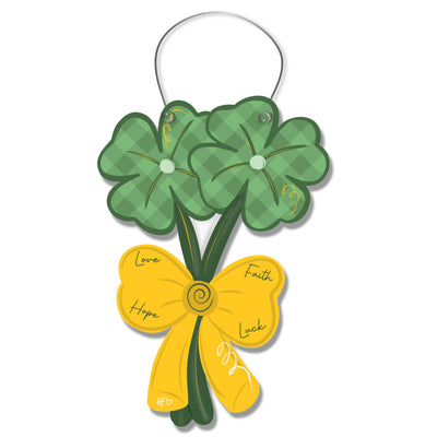 Extra Blessings Shamrock Bouquet Door Hanger