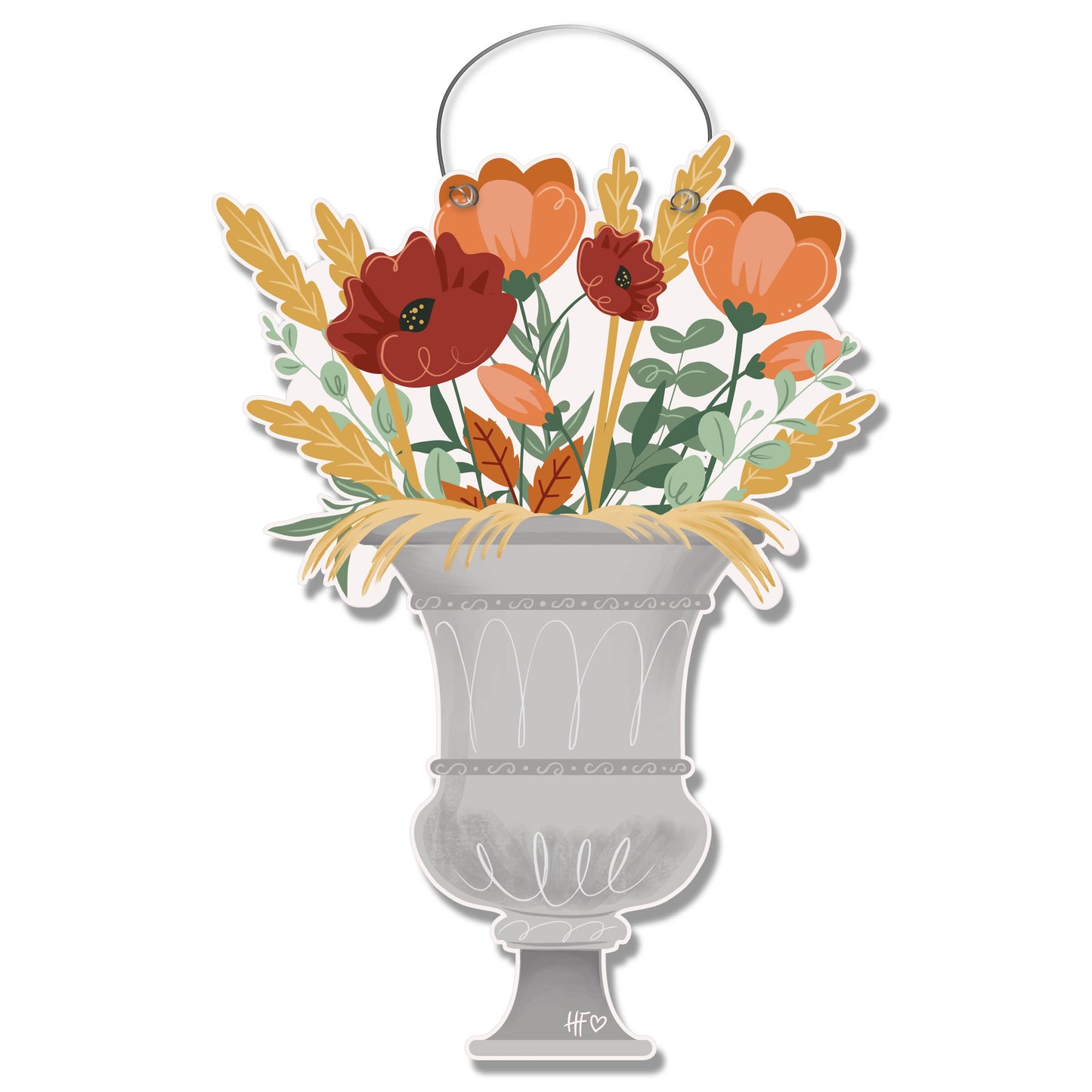 Fall Floral Vase Door Hanger