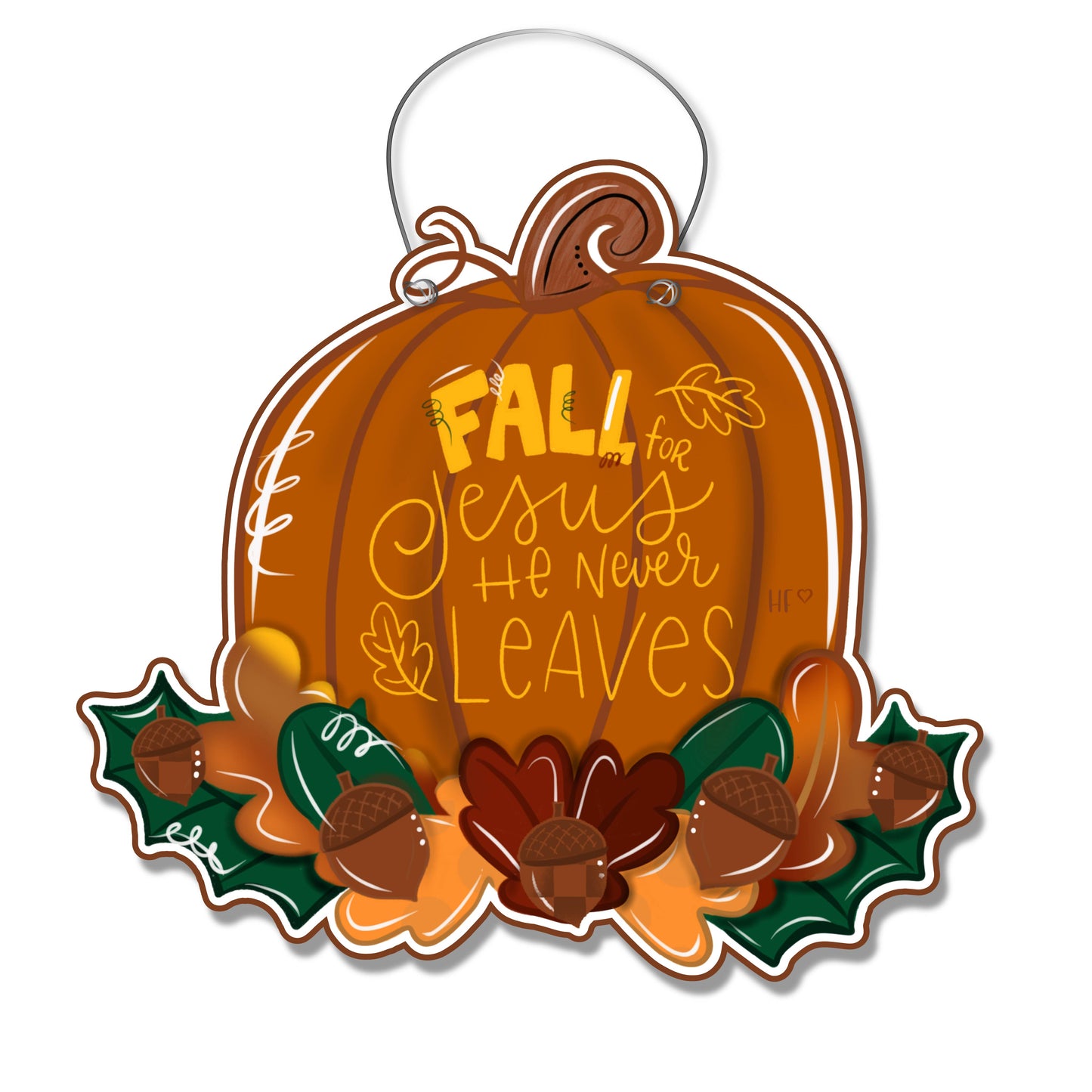 Fall For Jesus Thanksgiving Pumpkin Door Hanger