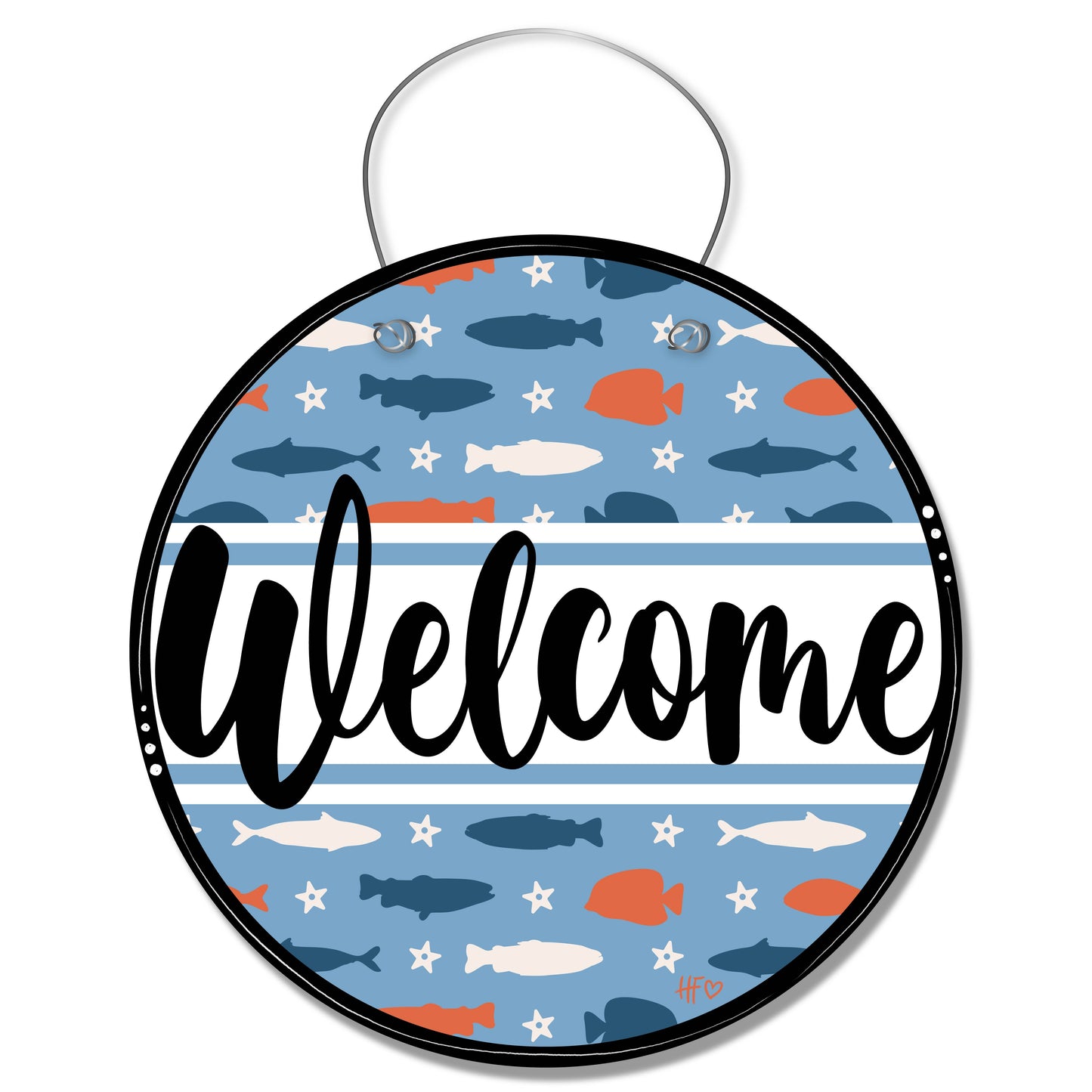 Fishing Pattern Welcome Board