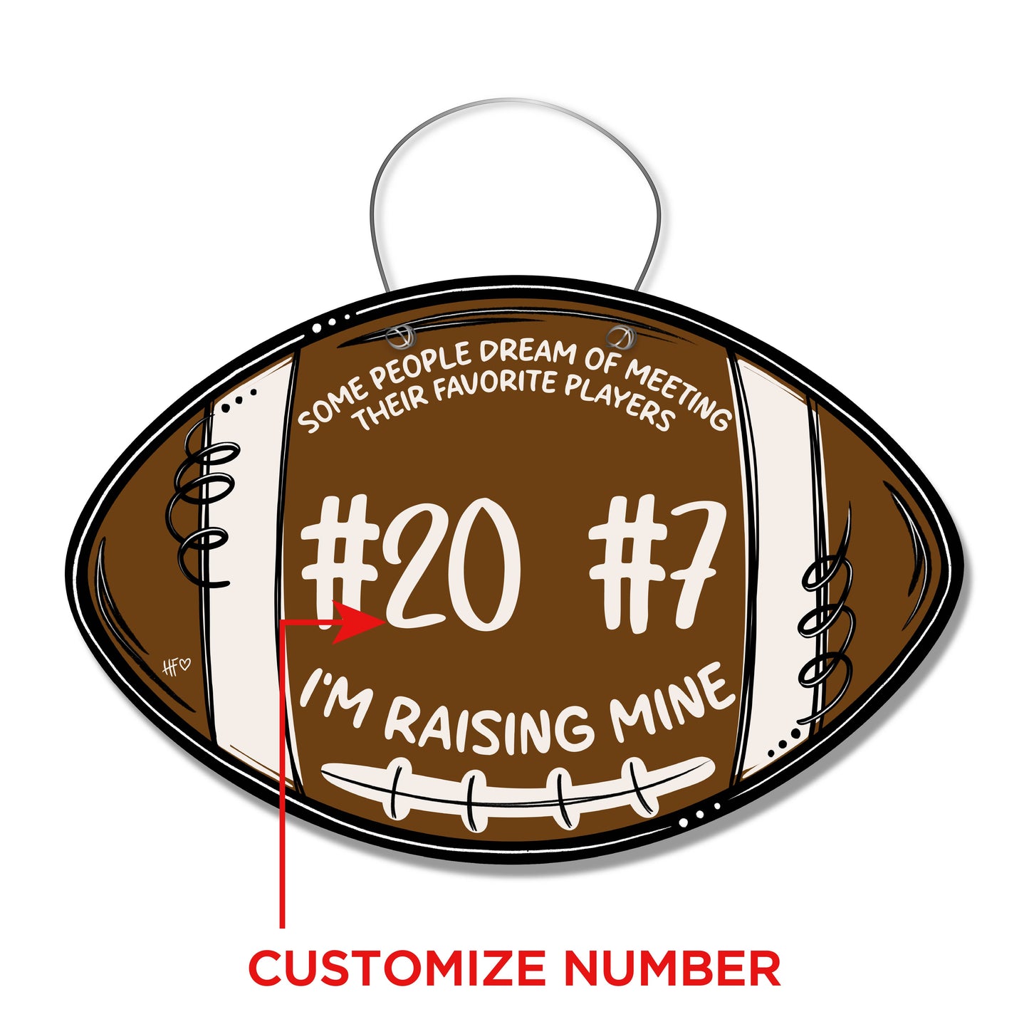 Football Favorite Player (CUSTOM) Door Hanger