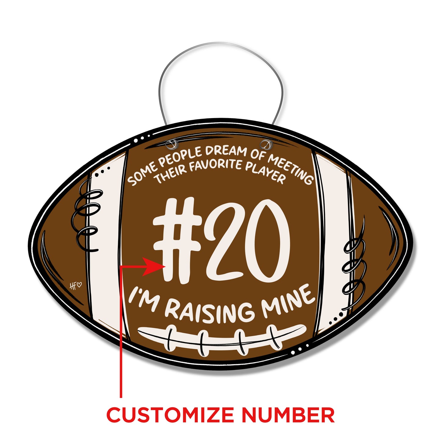 Football Favorite Player (CUSTOM) Door Hanger