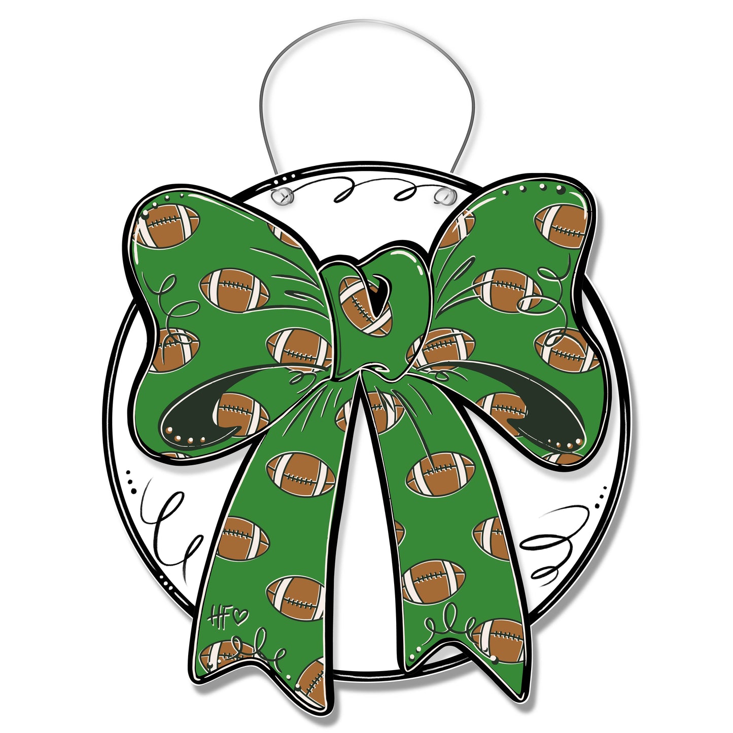 Football Bow Door Hanger