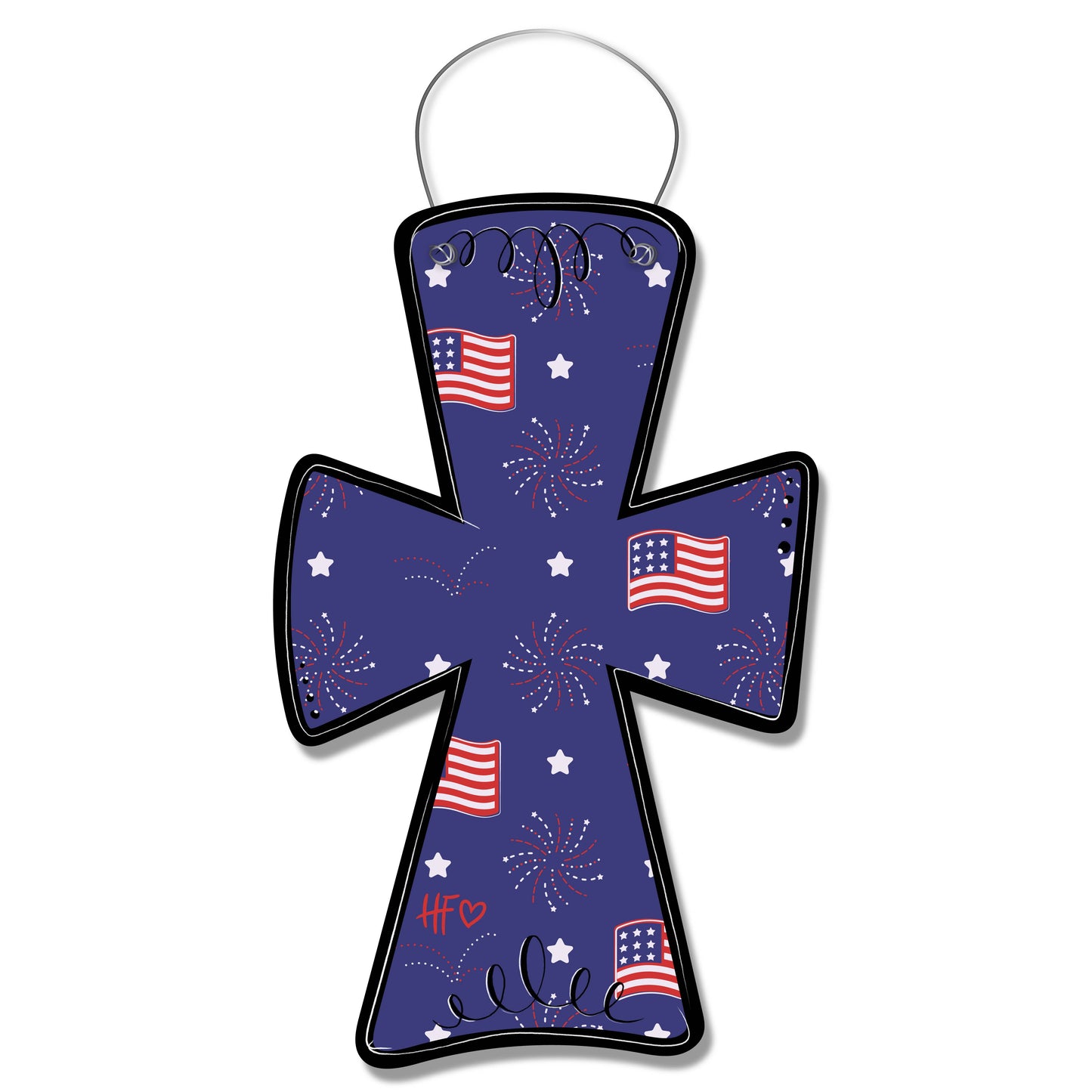 Patriotic Cross Door Hanger