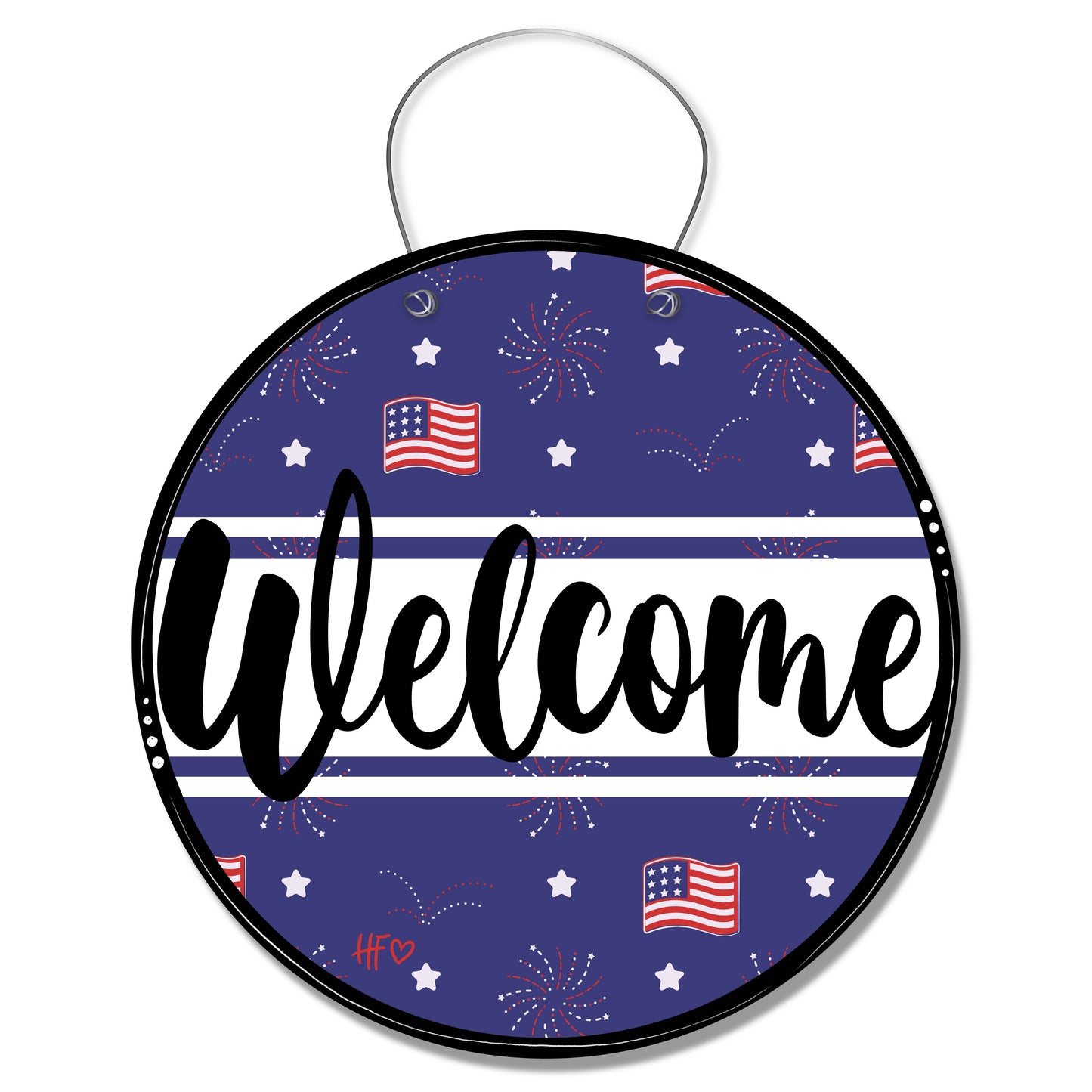 Patriotic Welcome Board Door Hanger