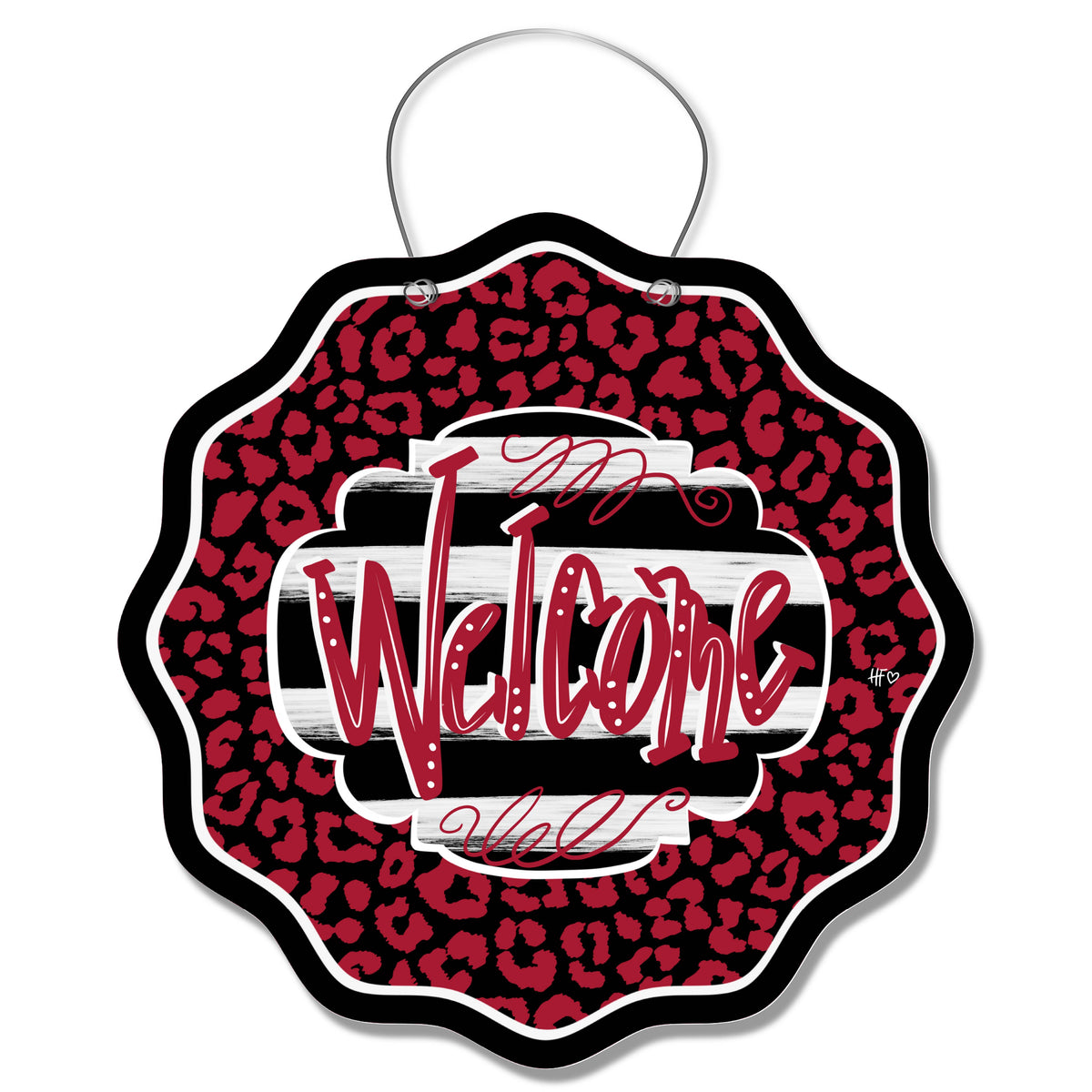 Falcons Leopard Welcome Door Hanger