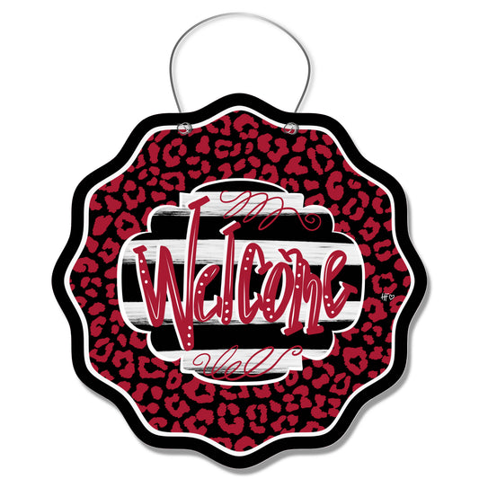 Falcons Leopard Welcome Door Hanger