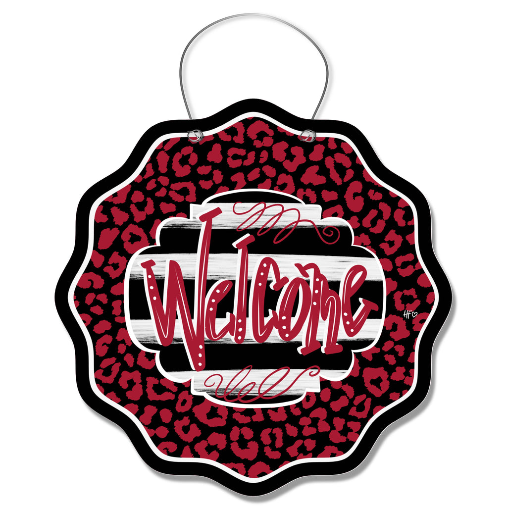 Falcons Leopard Welcome Door Hanger