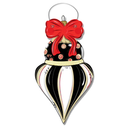 Fancy Black & Gold Christmas Door Hanger