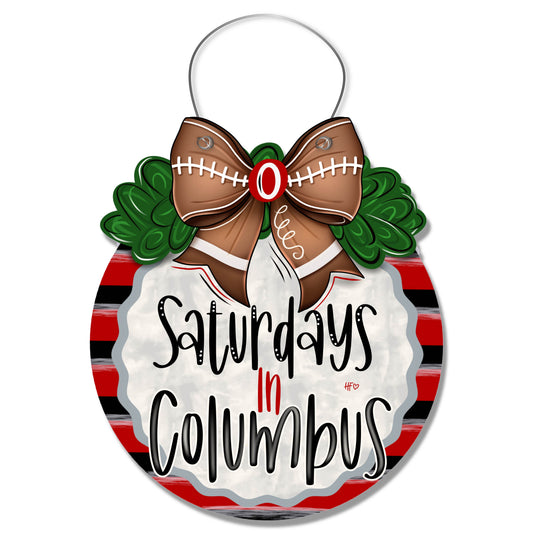 Football in Columbus Door Hanger