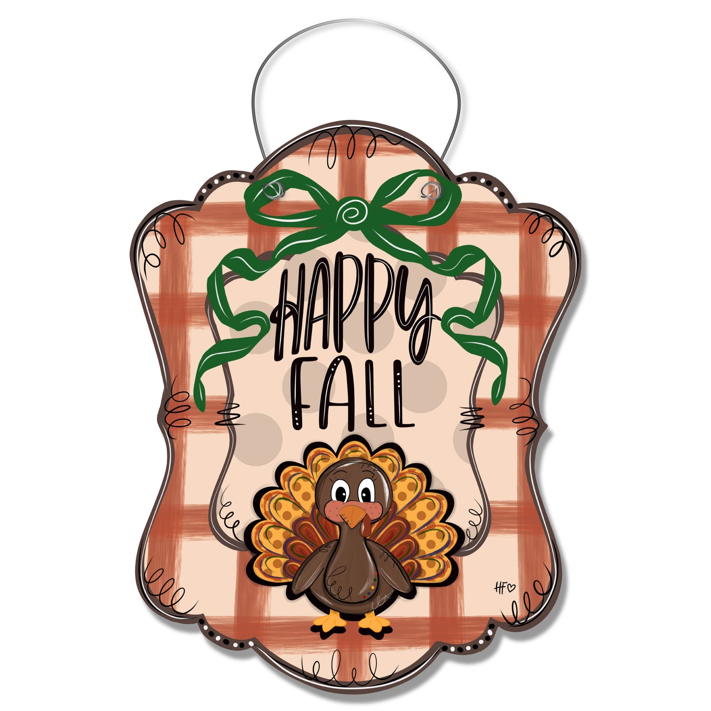 Full and Cozy Turkey Door Hanger