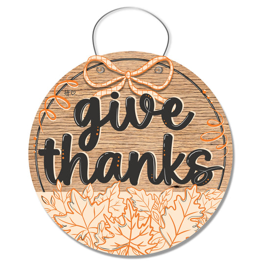 Give Thanks Thanksgiving Door Hanger