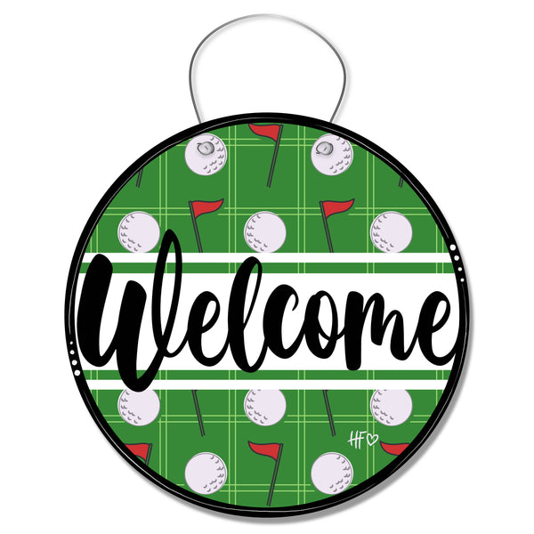 Retro Golf Welcome Board Door Hanger