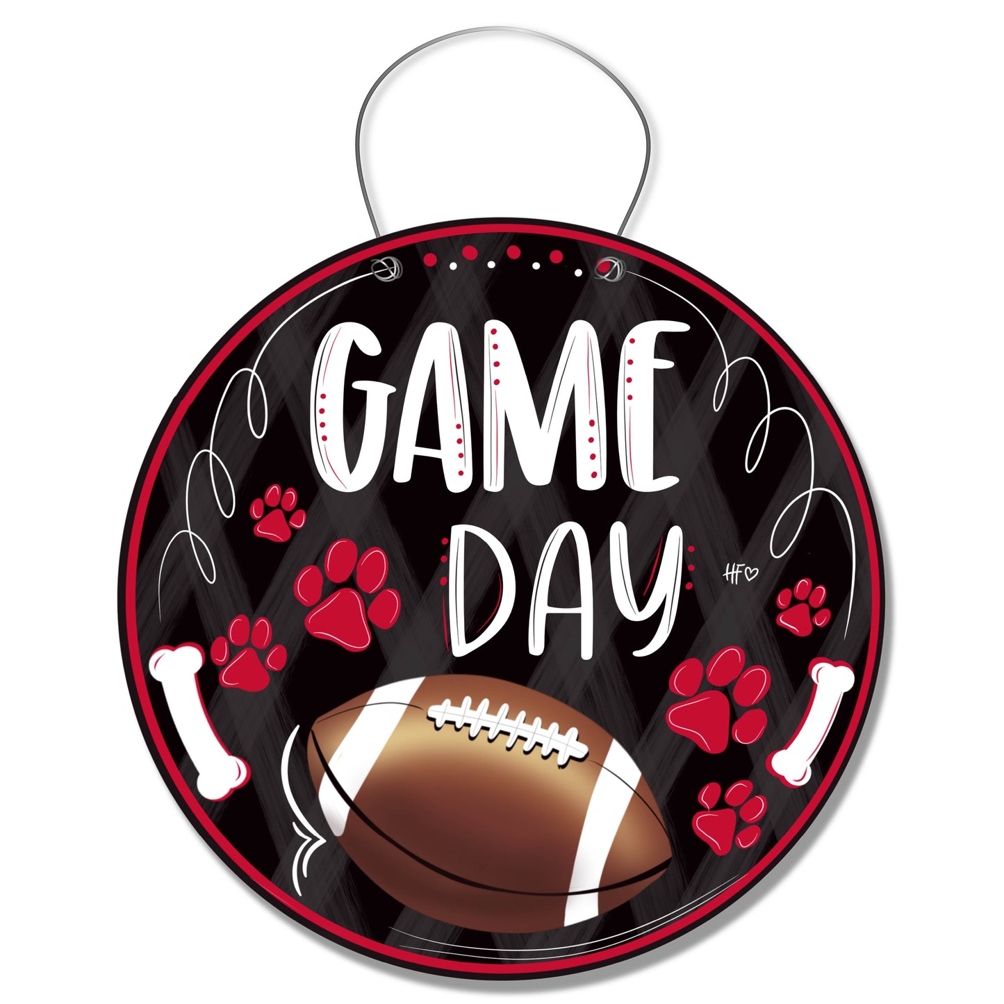 Georgia Game Day Football Door Hanger