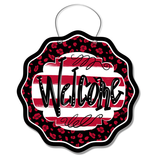 Georgia Leopard Welcome Door Hanger