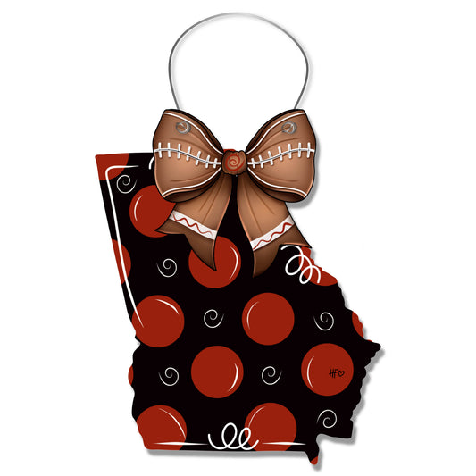 Georgia Football Bow Door Hanger