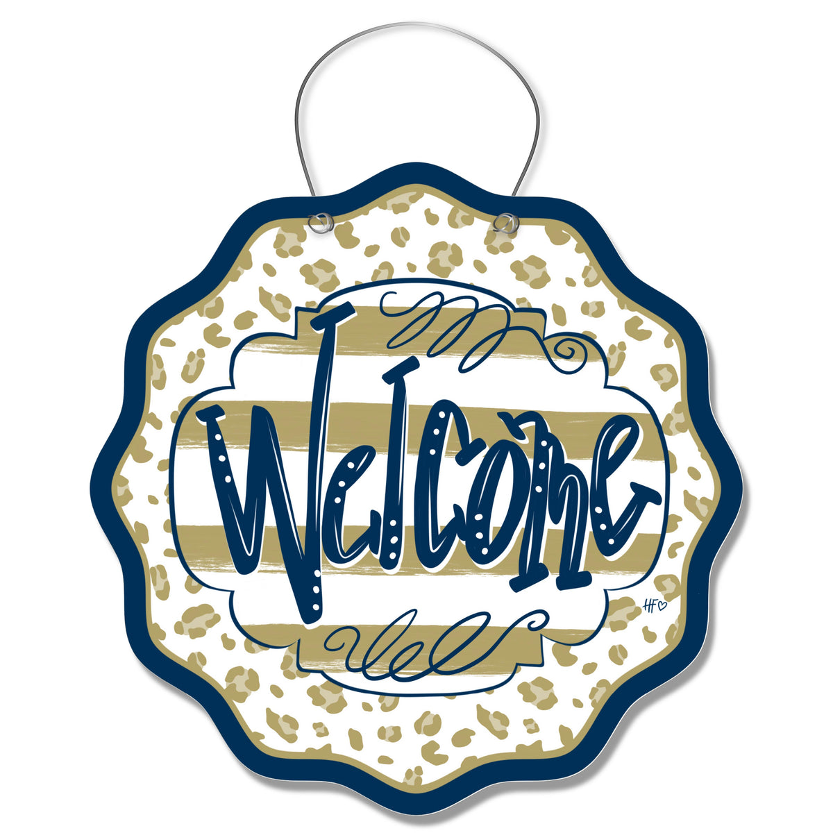 Georgia Tech Leopard Welcome Door Hanger