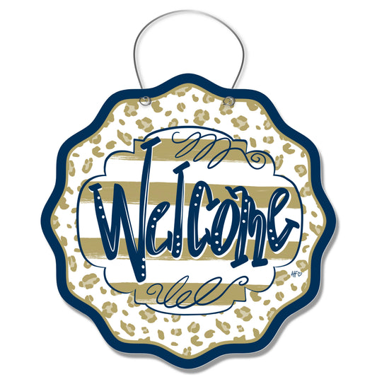 Georgia Tech Leopard Welcome Door Hanger