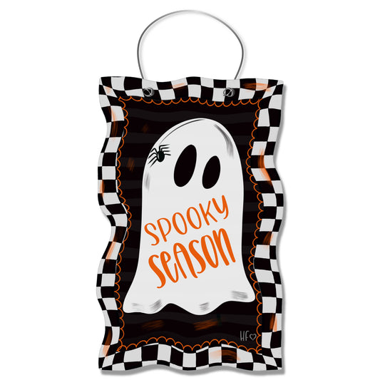 Ghost Spooky Halloween Rectangle Door Hanger