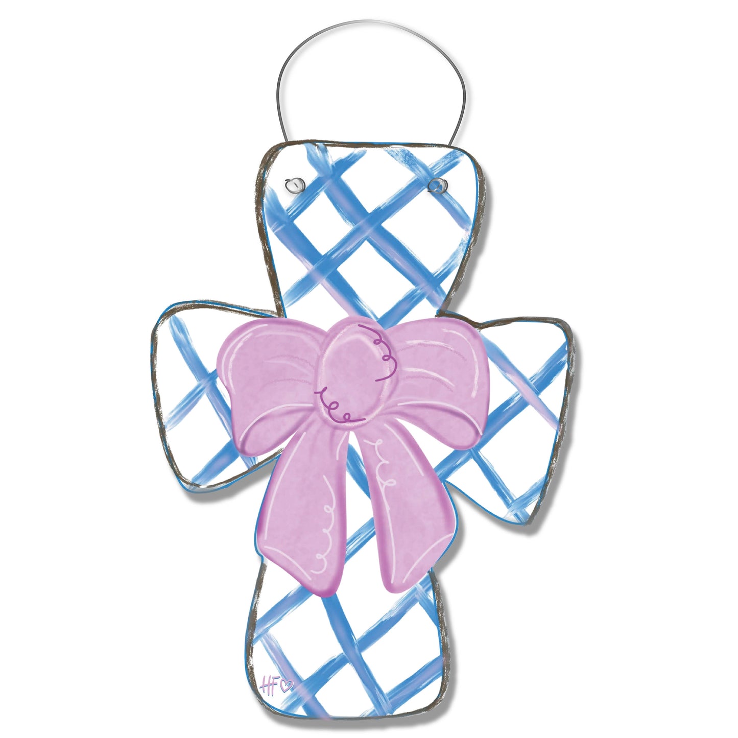 Gingham Lattice Cross Door Hanger