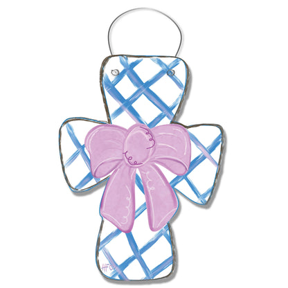 Gingham Lattice Cross Door Hanger