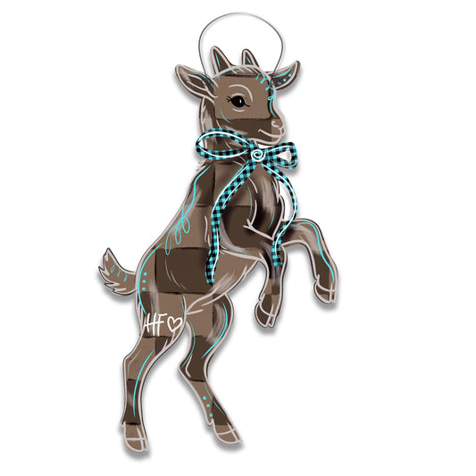 Checkerboard Goat Door Hanger
