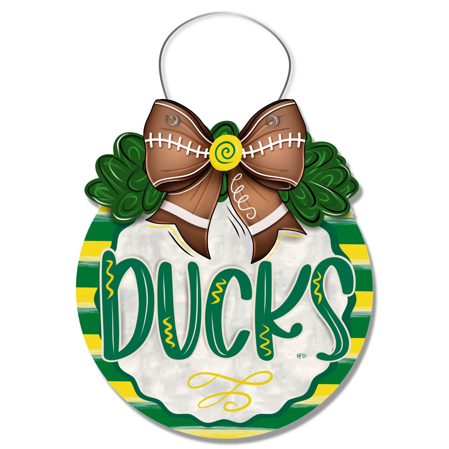 Green and Yellow Season Door Hanger