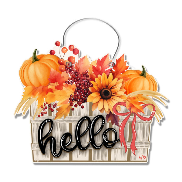 Hello Fall Basket Door Hanger