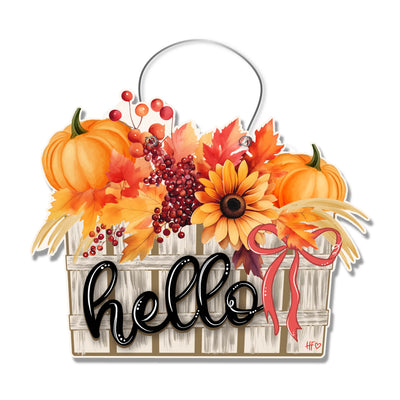 Hello Fall Basket Door Hanger