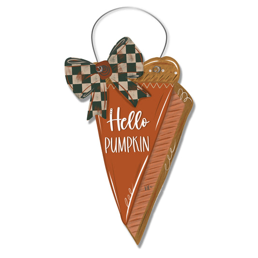 Hello Pumpkin Pie Thanksgiving Door Hanger