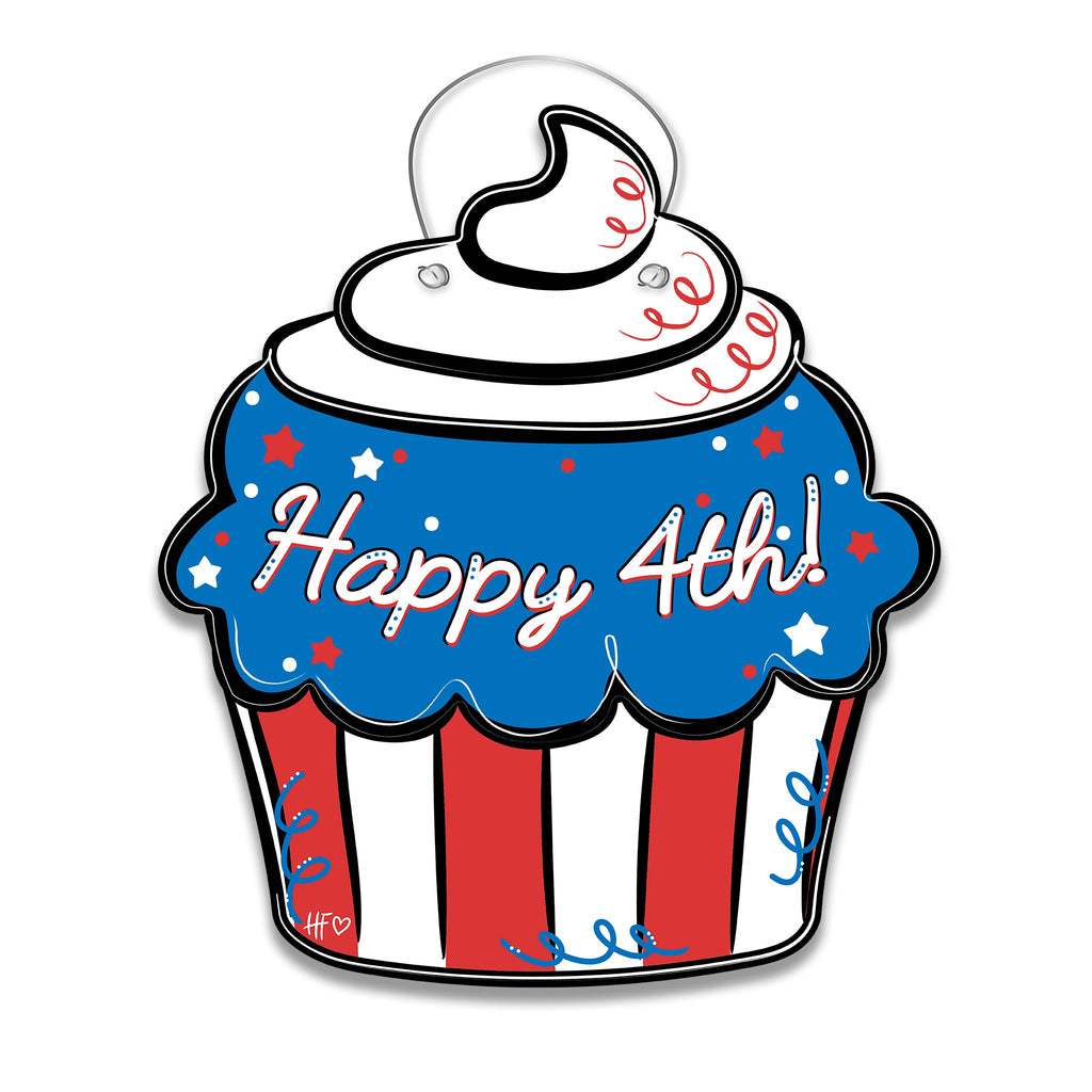 Happy 4th Cupcake Door Hanger