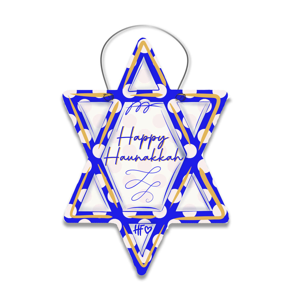 Happy Hanukkah Star Door Hanger