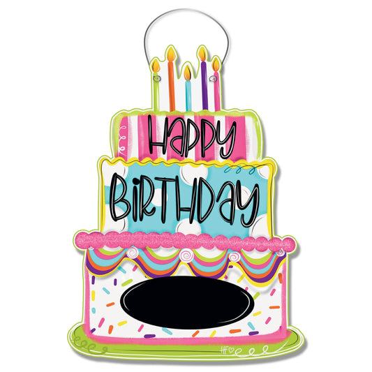 Happy Birthday Candles (Custom Name Area) Door Hanger