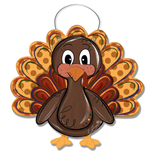 Harvest Charm Turkey Thanksgiving Door Hanger