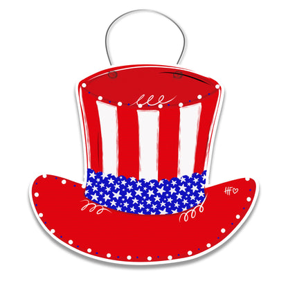 Fourth of July Uncle Sam Hat Door Hanger