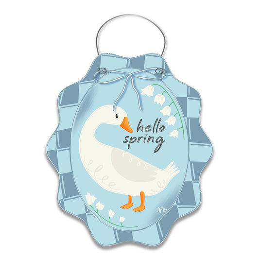 Hello Spring Goose Door Hanger