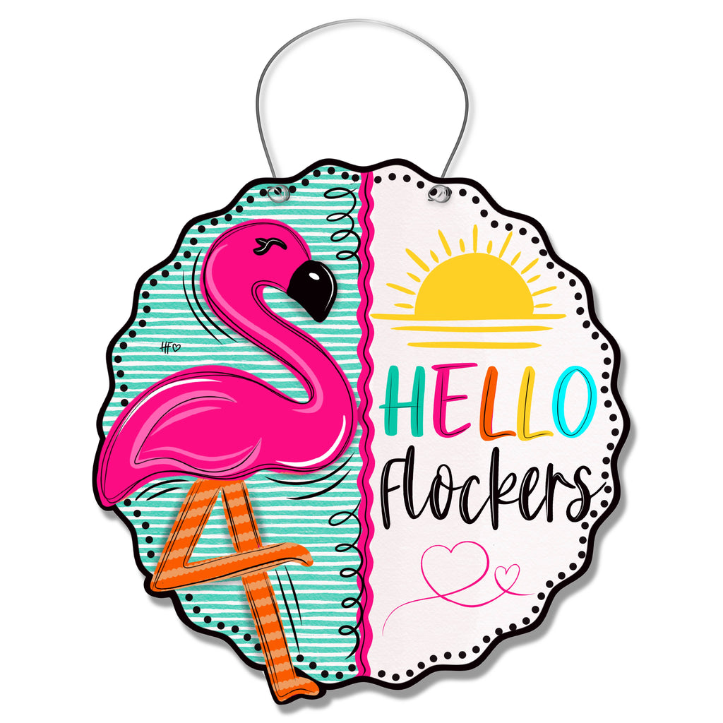 Hello Flockers Door Hanger