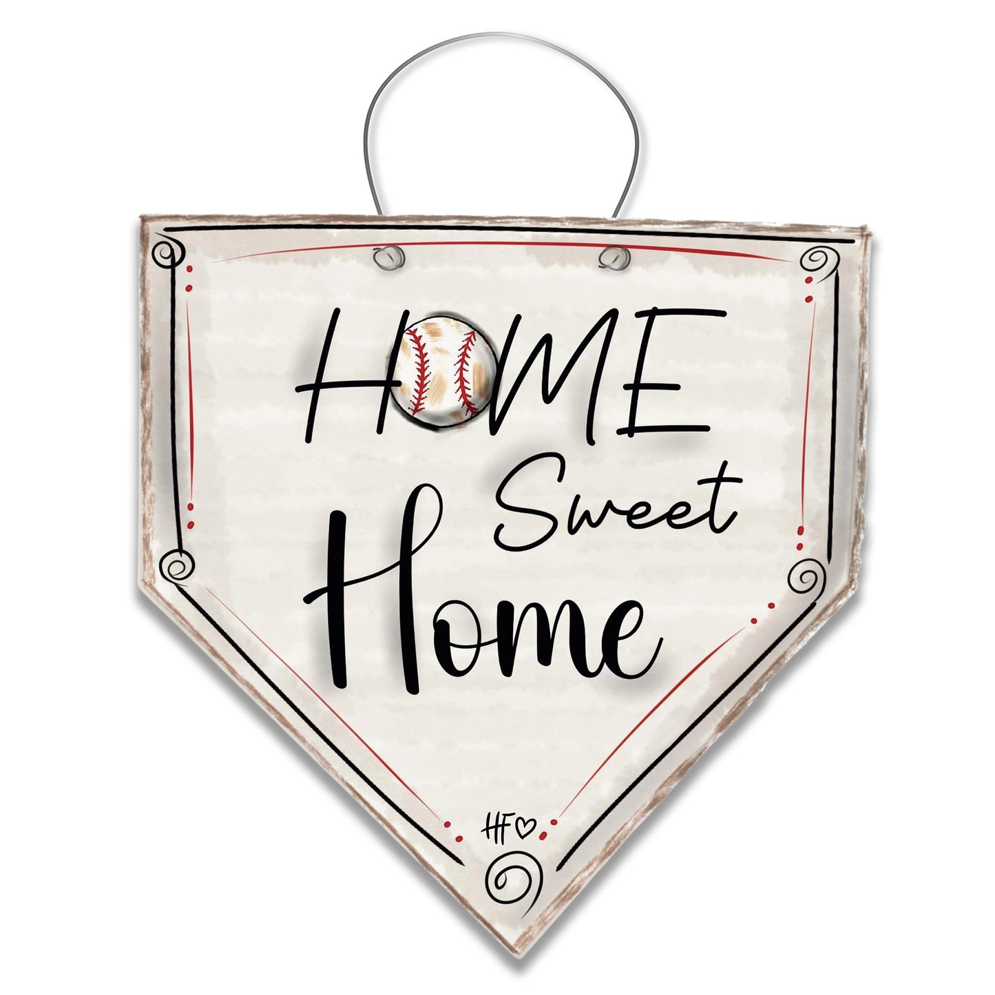 Home Sweet Home Baseball Door Hanger