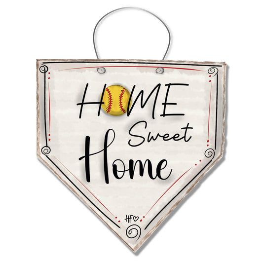 Home Sweet Home Softball Door Hanger
