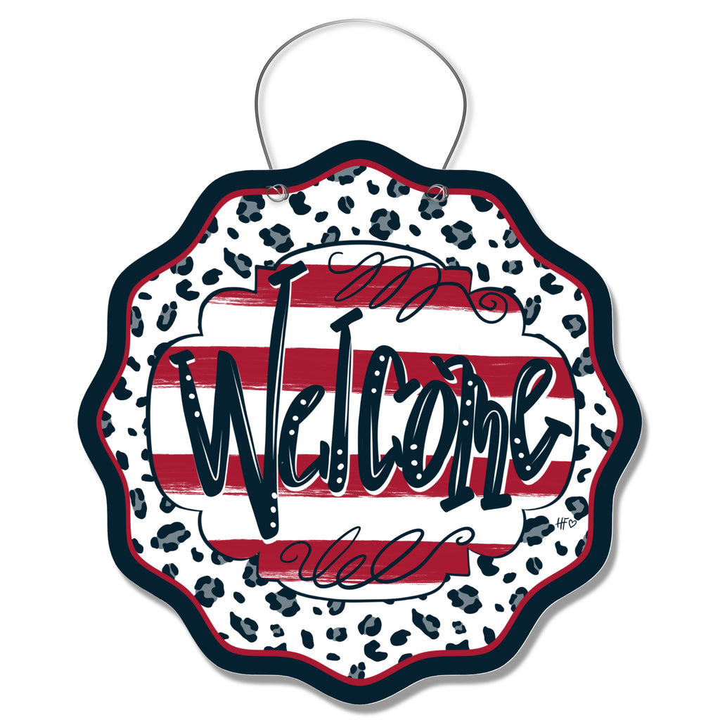 Houston Leopard Welcome Door Hanger