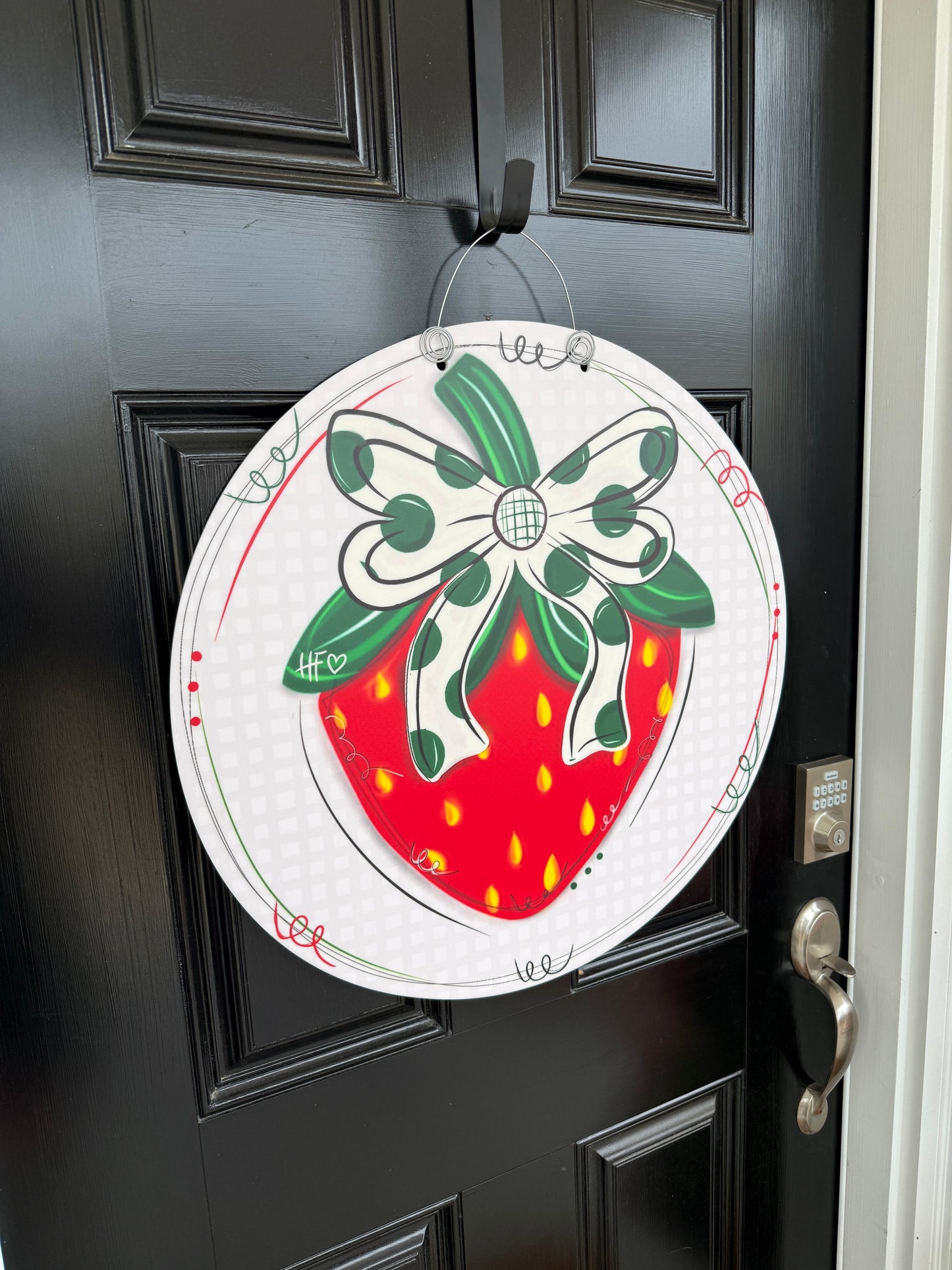 Polka Dot Strawberry Door Hanger