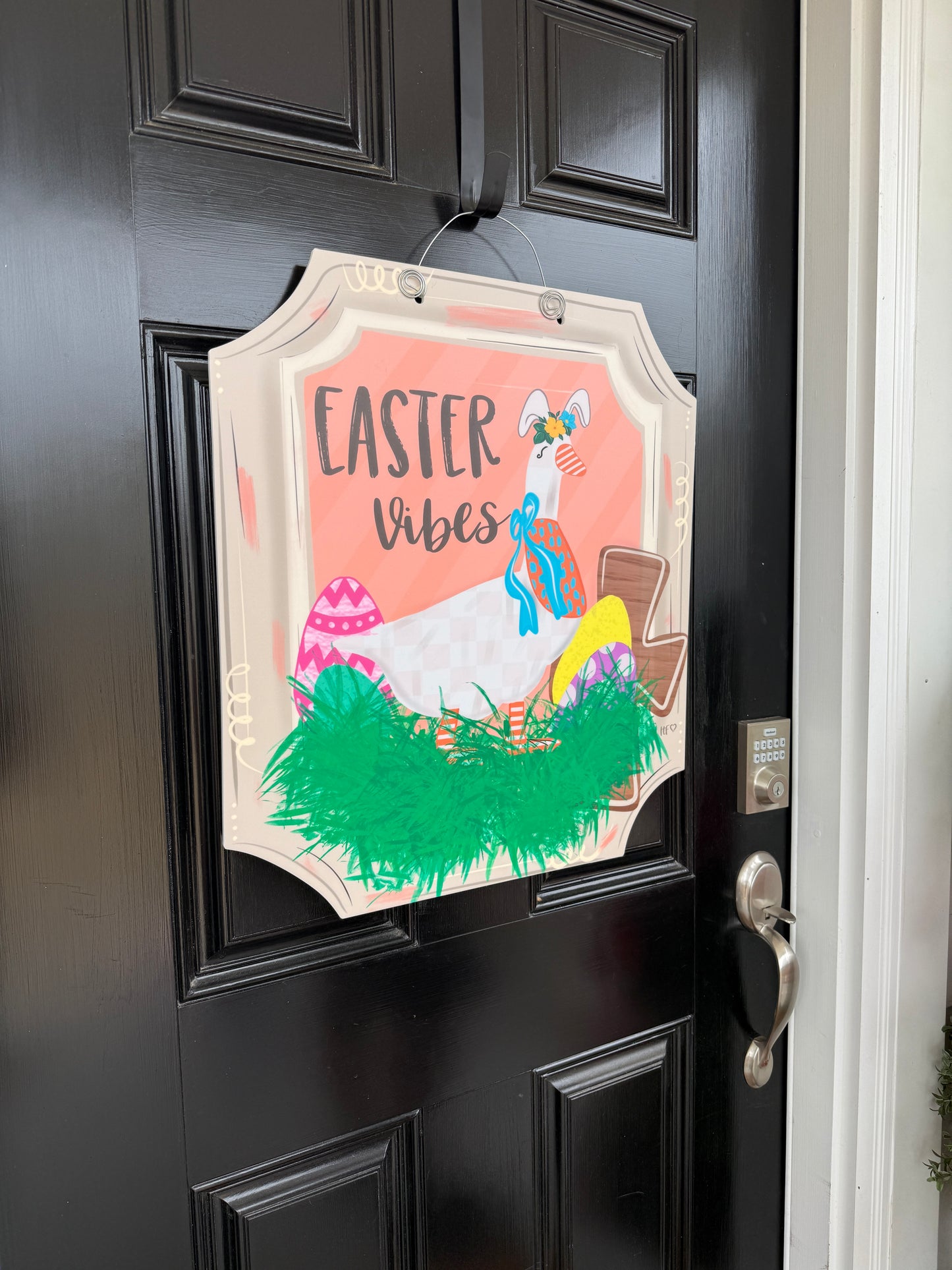 Easter Vibes Bunny Goose Door Hanger