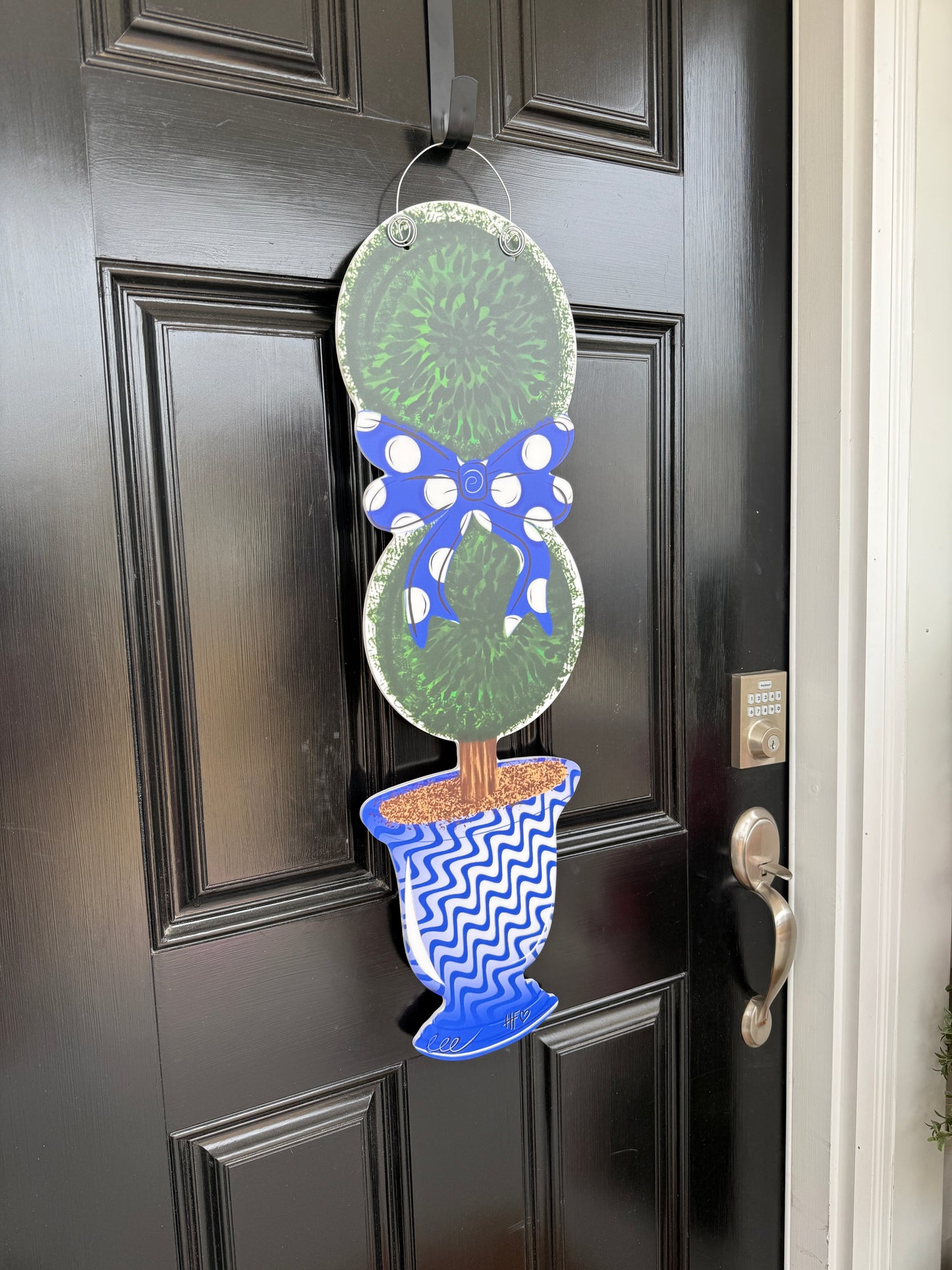 Blue Topiary Porch Planter Door Hanger