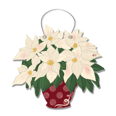 Ivory Poinsettia Door Hanger