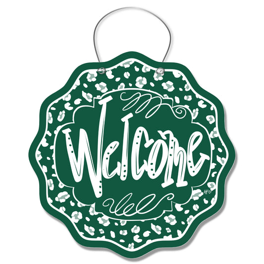 Jets Leopard Welcome Door Hanger