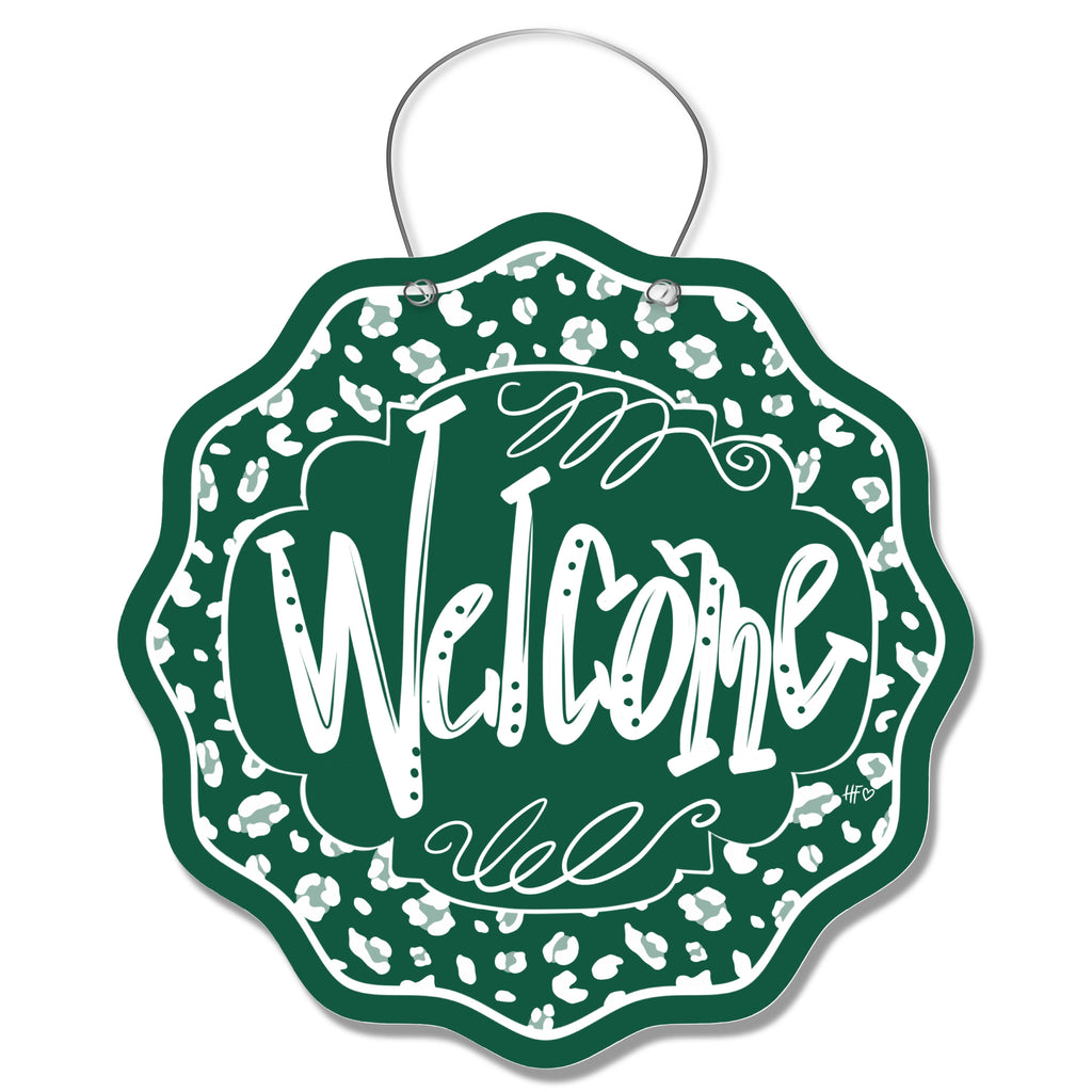 Jets Leopard Welcome Door Hanger