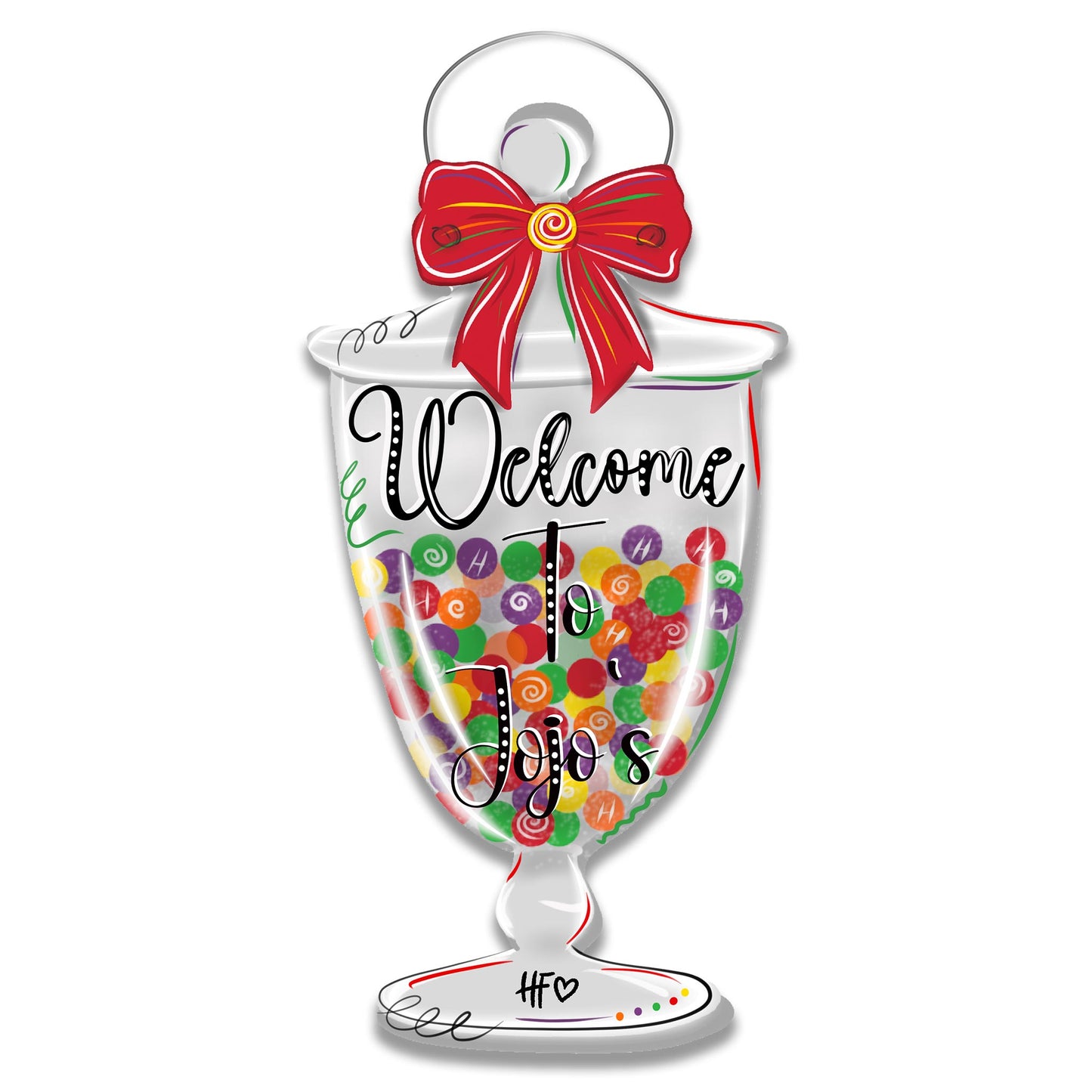 Welcome to JoJo's Candy Dish Door Hanger