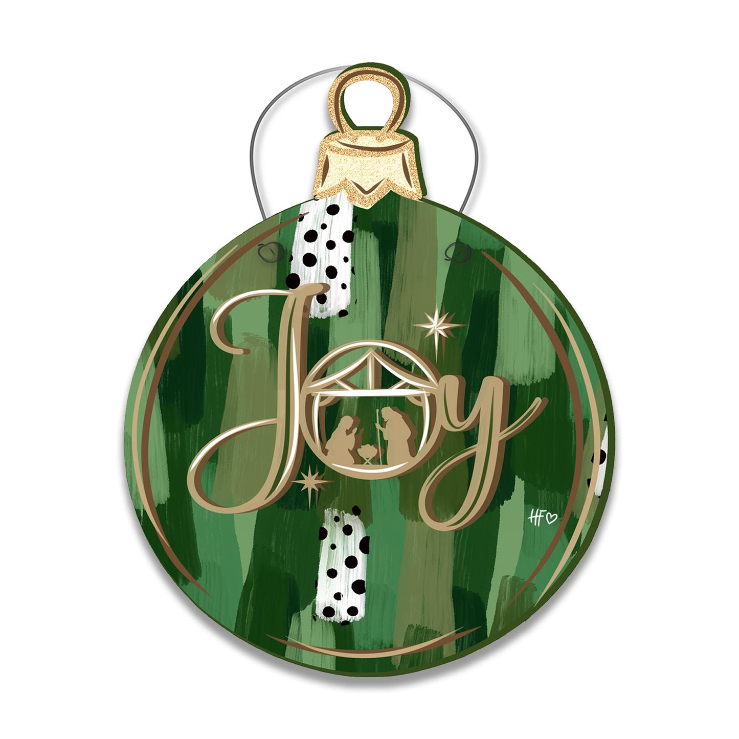 Joy Christmas Ornament Door Hanger