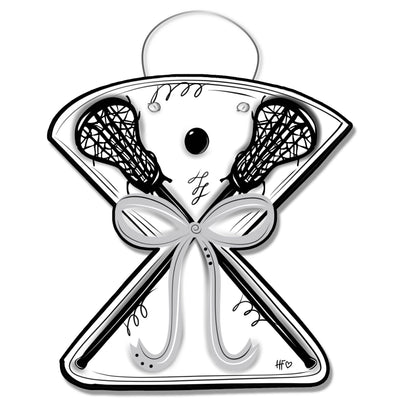 Lacrosse Grey Crossed Sticks Door Hanger