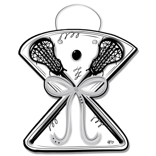 Lacrosse Grey Crossed Sticks Door Hanger